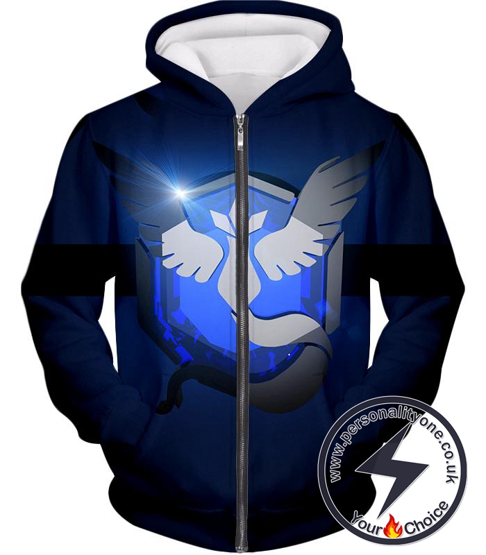 Pokemon Articuno Mystic Legendary Pokemon Logo Amazing Black Zip Up Hoodie